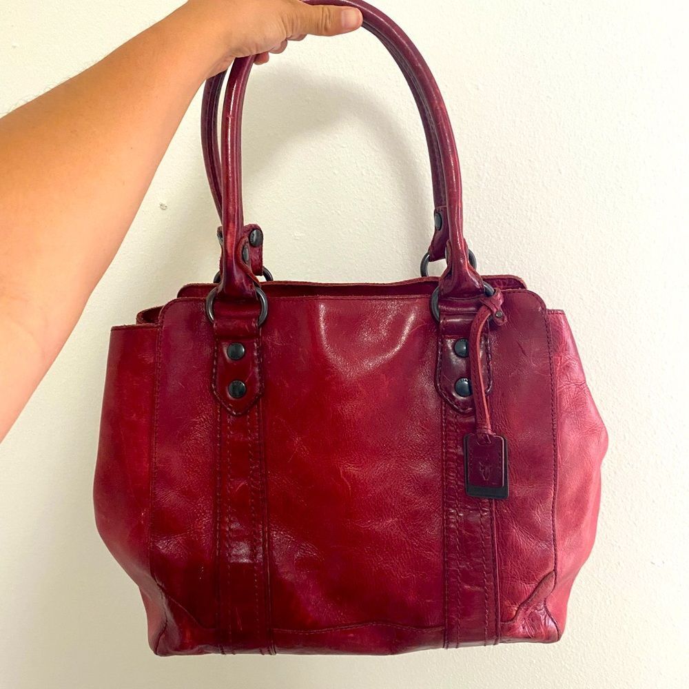 Frye Tote Bag Red Leather in Good Used Condition